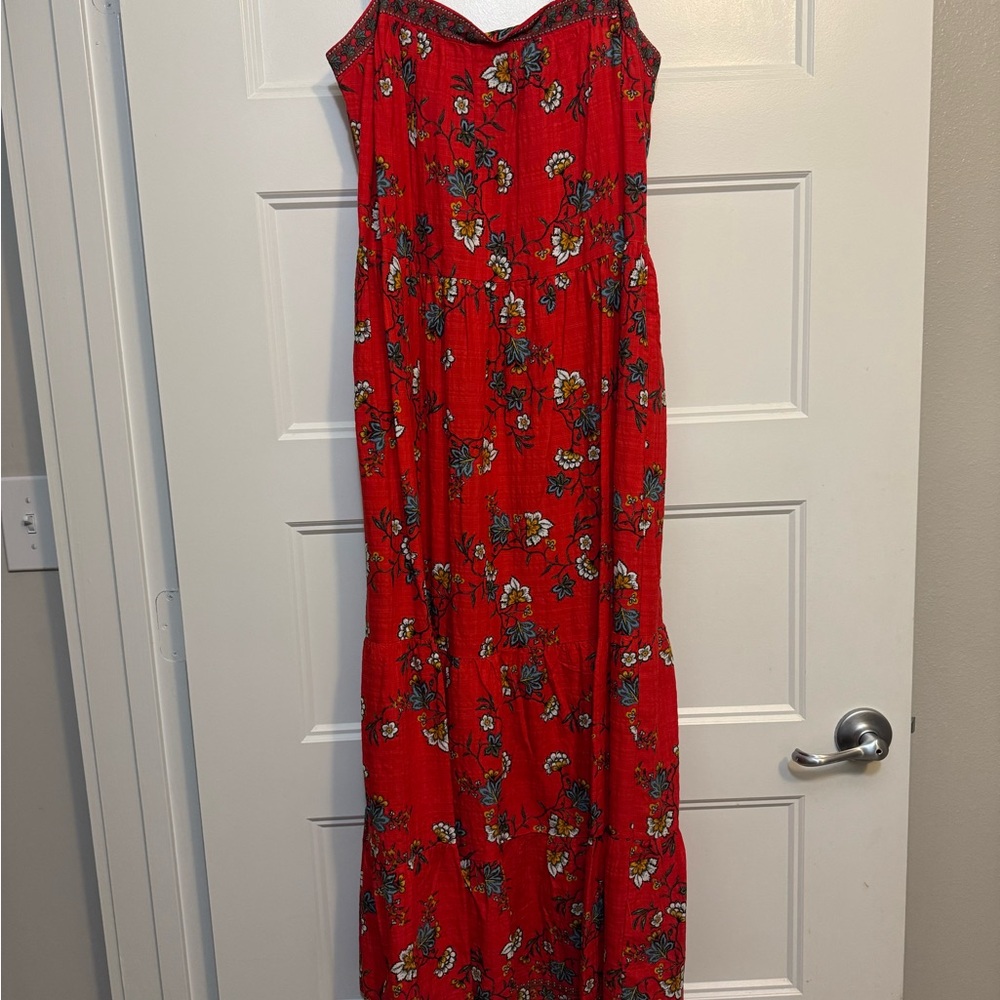 Floral Red Maxi Dress